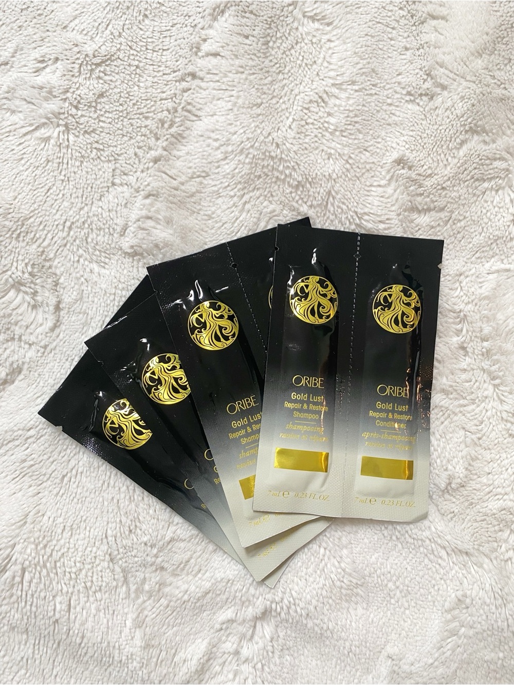 oribe • gold lust repair & restore sachet samples | shampoo & conditioner